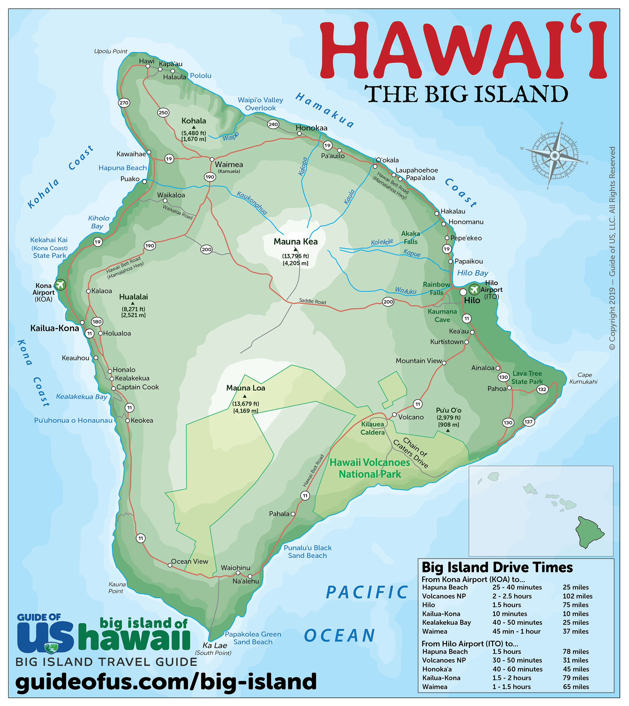 hawaii travel guide map