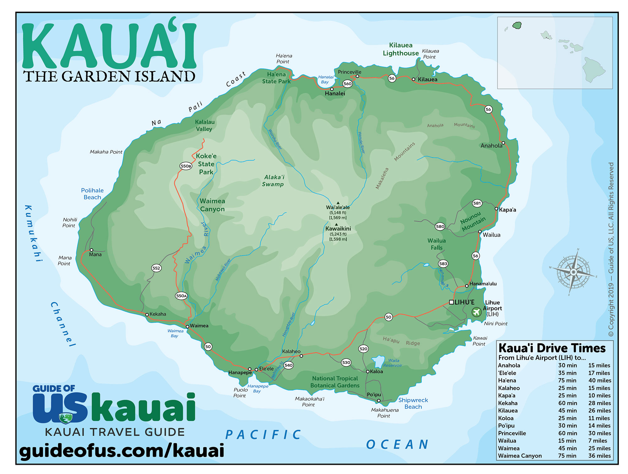 Printable Map Of Kauai Customize and Print