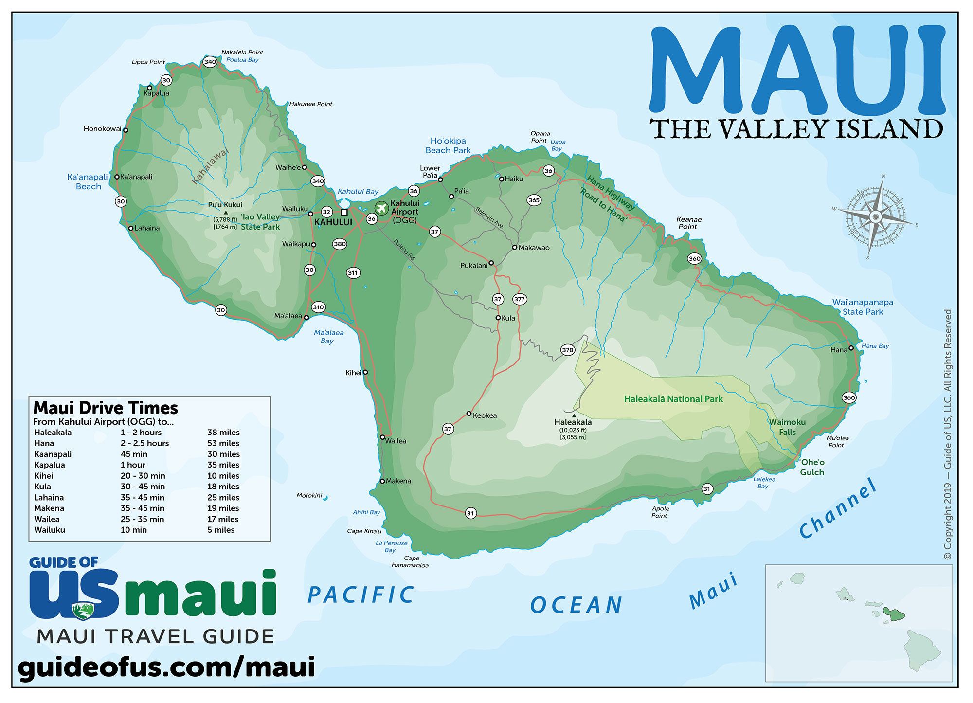 Printable Maui Map Hawaii