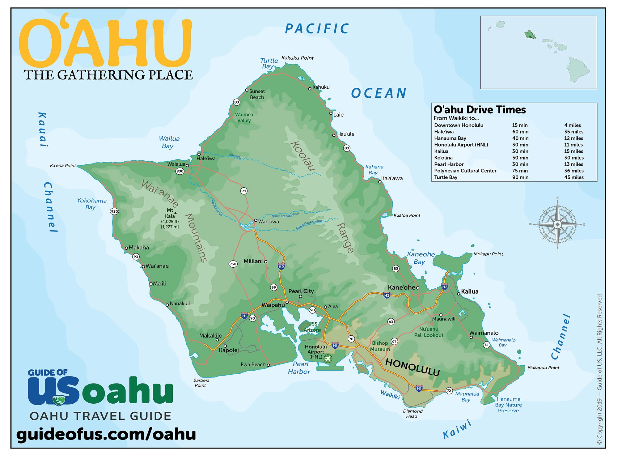 Free Printable Map Of Oahu - Printable World Holiday