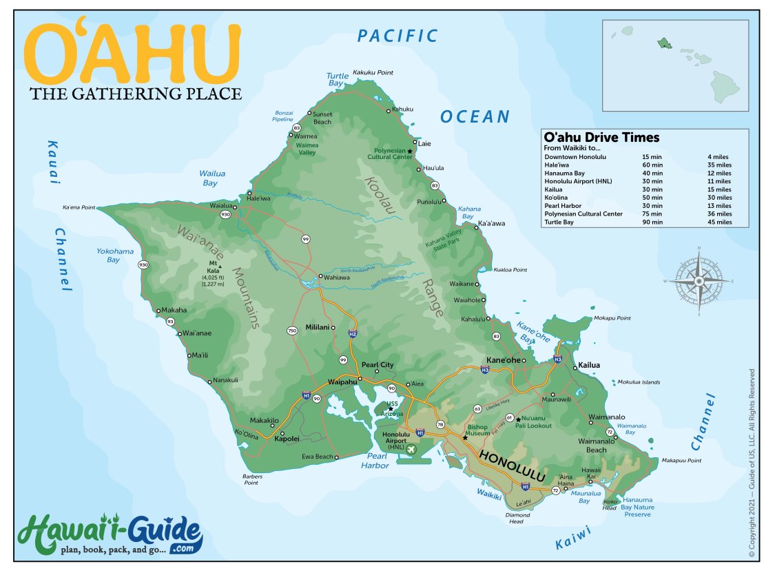 Oahu Road Map