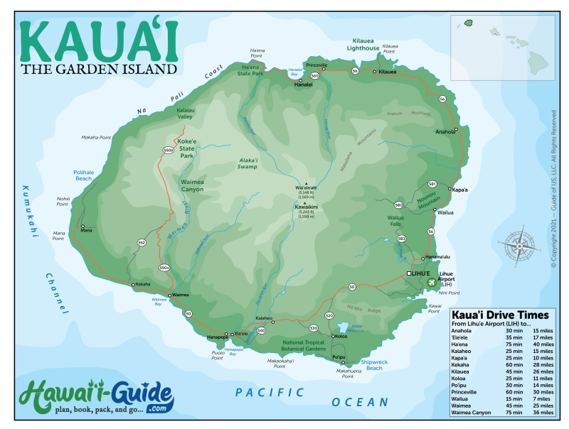 Kauai Road Map