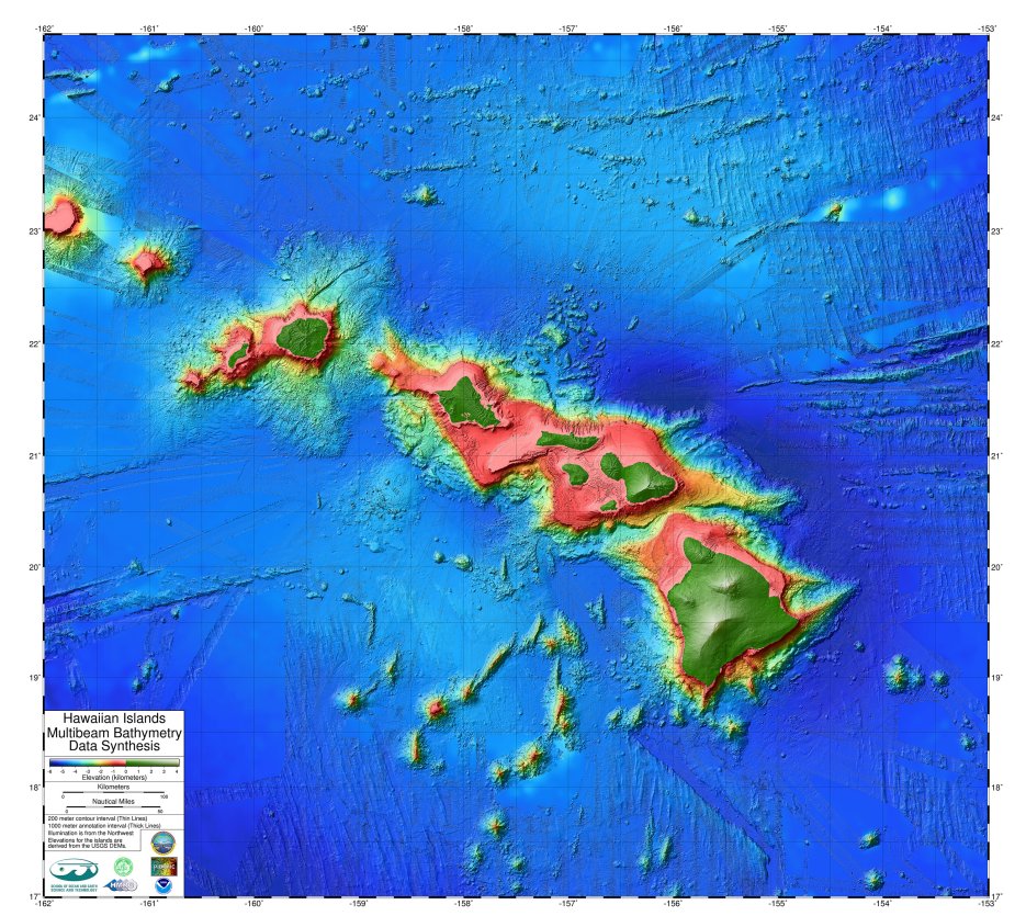 Hawaii Bathymetry & Elevation Map