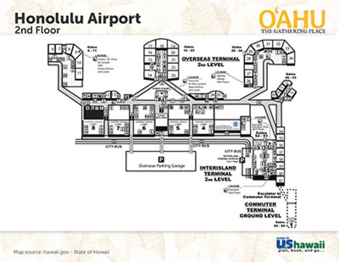 Honolulu Airport Map Icon 1081 835 85 S 