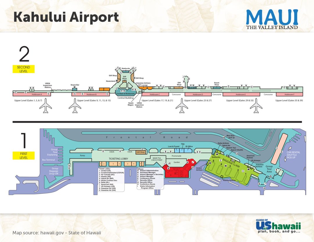 Kahului Airport On Maui (OGG) Information, Map & More | Maui Hawaii