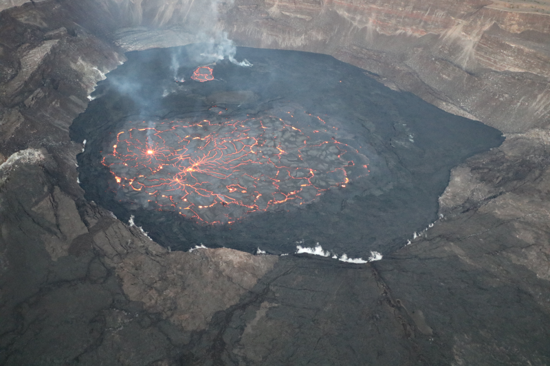 Lava fills crater floor - Credit: USGS