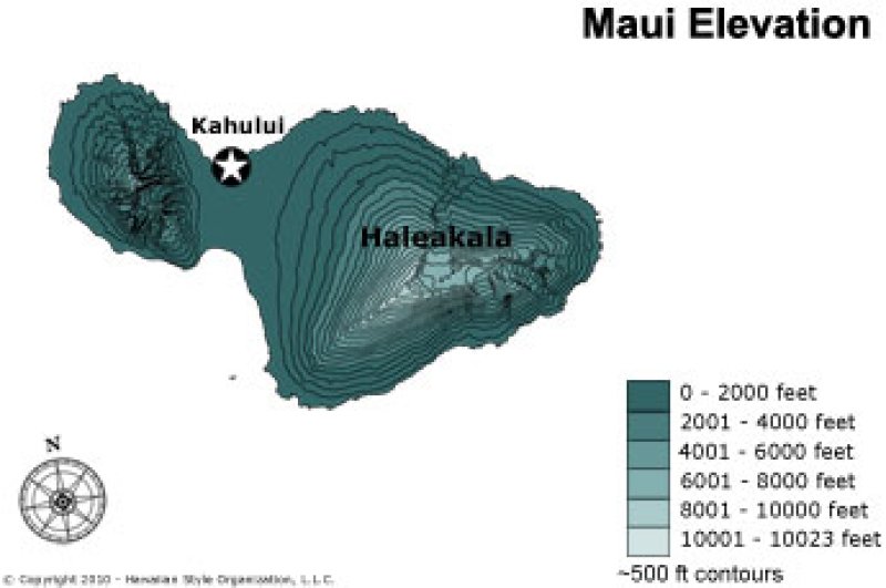 Maui Elevation Map