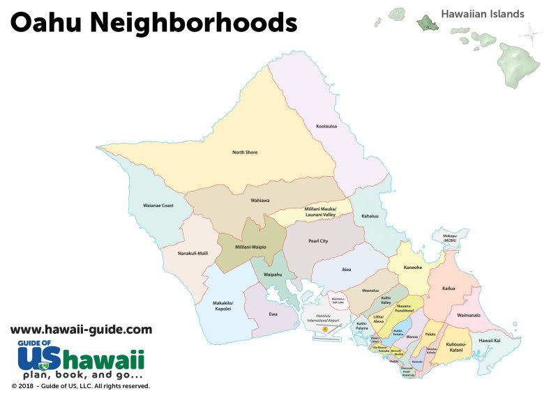 Oahu Neighborhoods Map